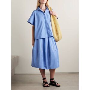CO Cotton Poplin Blue Blouse Shirt L $595